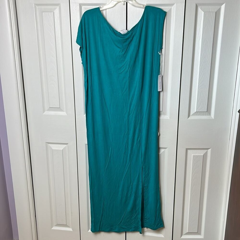 Six Fifty Solid Maxi Dress Teal Large
